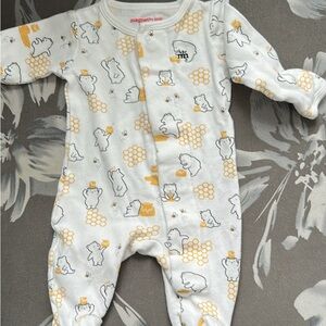 Magnetic Me White & Yellow Bear and Honeycomb Footed One-Piece